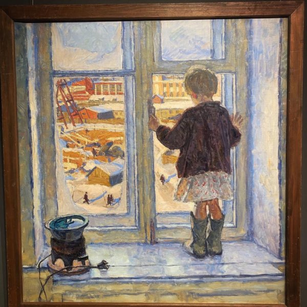 Девочка на подоконнике живопись