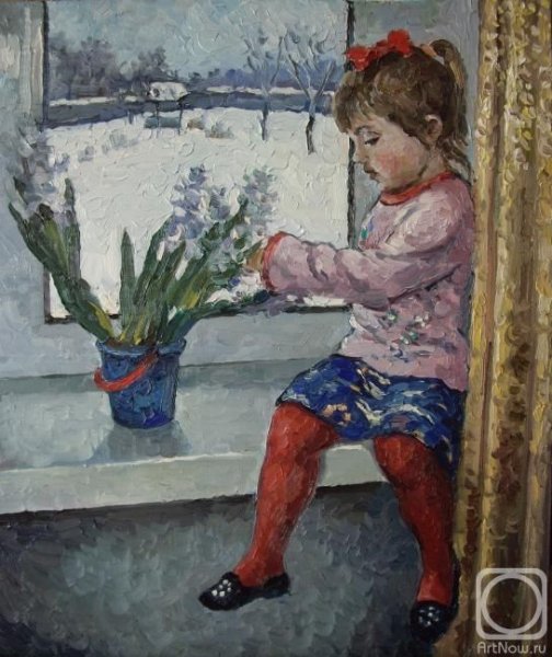 Мальчик у зимнего окна