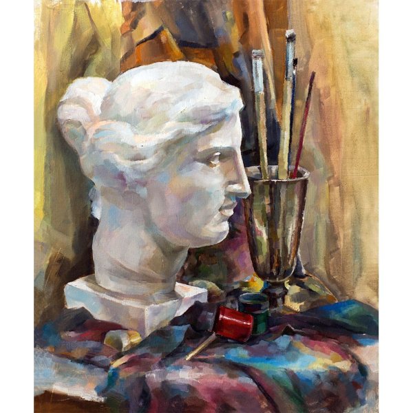 Гипсовая голова Венеры живопись