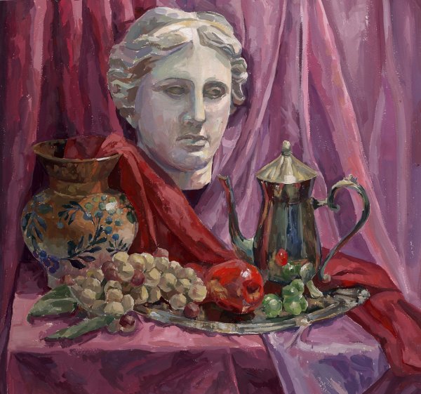 Этюд с гипсовой головой Академическая живопись