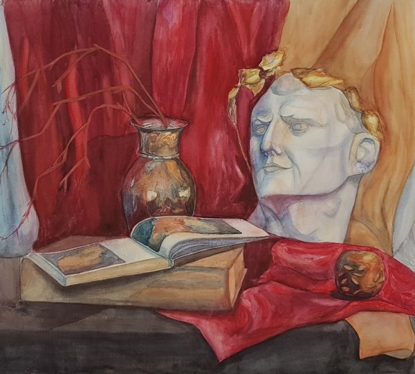 Академия Репина живопись натюрморт с гипсовой головой