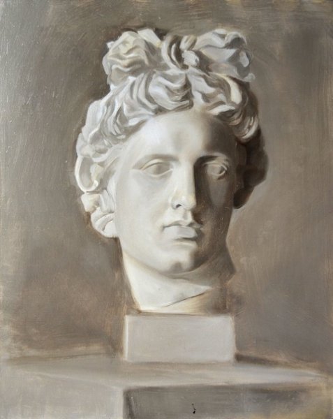 Гипсовая голова гризайль