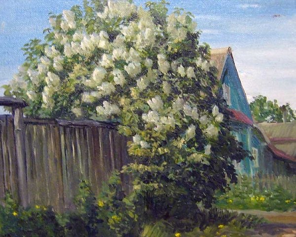 Черёмуха в саду в живописи