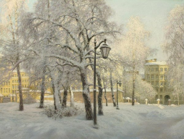 Художник Спирос Дмитрий зимний парк