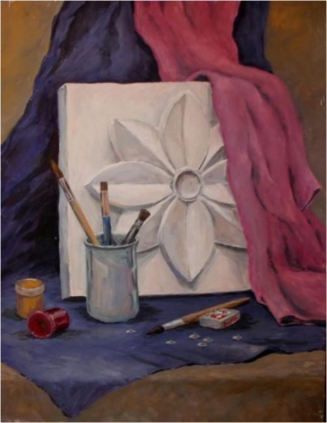 Натюрморт с гипсовой розеткой