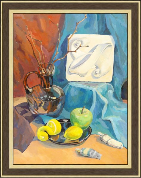 Академическая живопись натюрморт акварель с гипсом