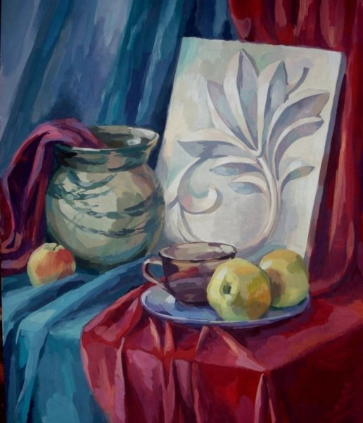 Натюрморт контражур акварель ДХШ