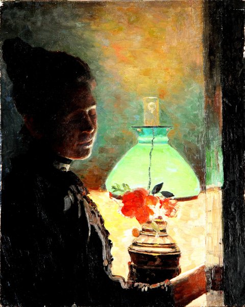 Попов Лукиан Васильевич "в саду (чаепитие)" (1911)