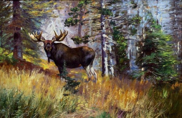 Пейзаж с лосем