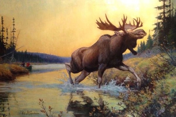 Лось картина Данчурова