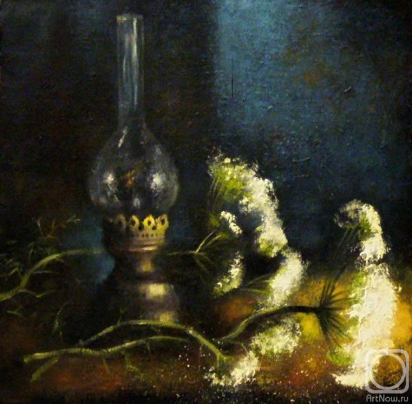 Натюрморт с керосиновой лампой живопись