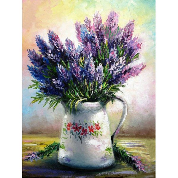 Лаванда акриловыми красками