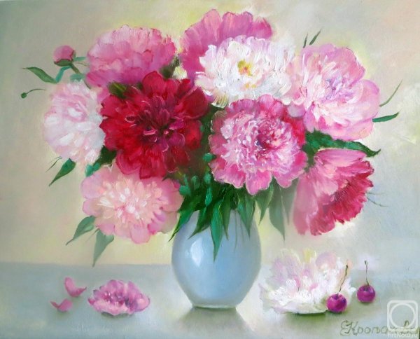 Букет пионов живопись