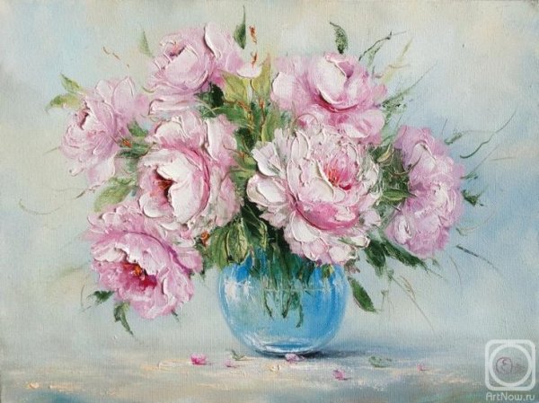 Пионы в вазе живопись маслом