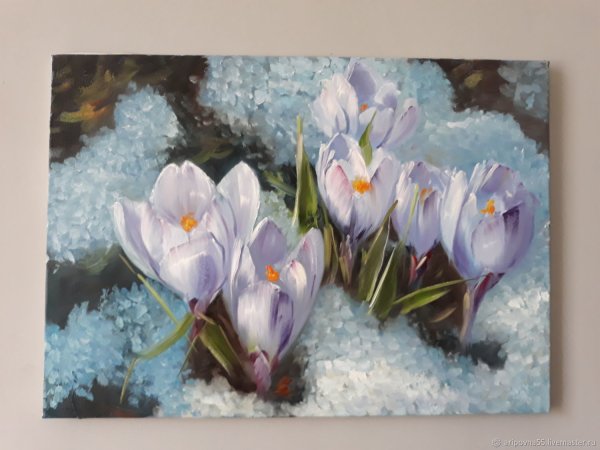 Подснежники живопись маслом