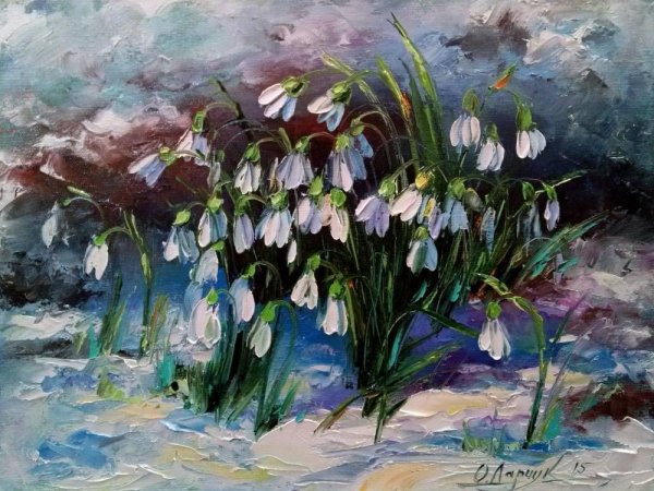 Ольга Дарчук картины подснежники