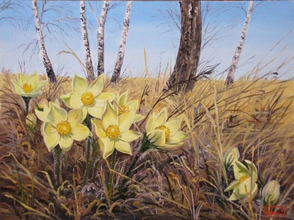 Репин весенние первоцветы