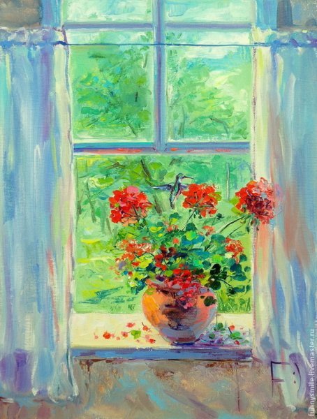 Герань на окне