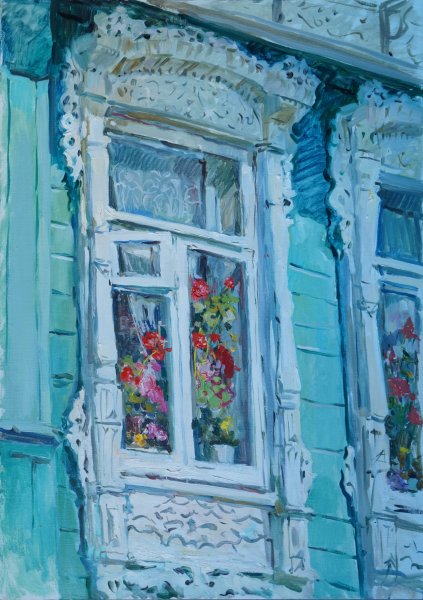 Герань. Художник Борис Домашников.