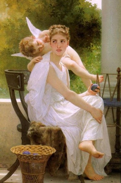 Прерванная работа", Вильям Адольф бугро, 1891