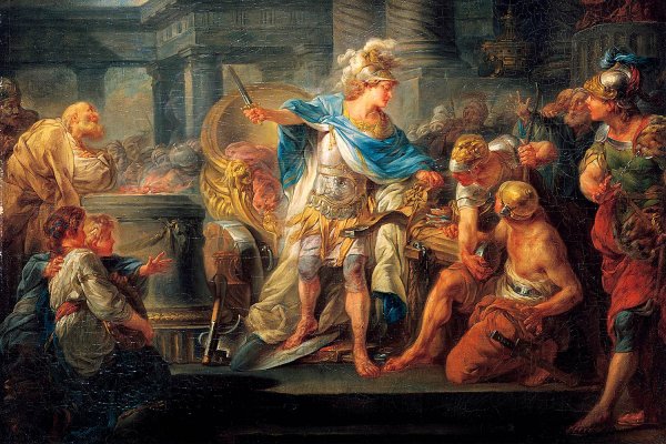 Жан-Симон Бартелеми. Александр разрубает Гордиев узел. 1767