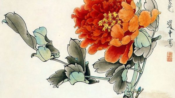 Стиль гунби китайская живопись Вьюнок