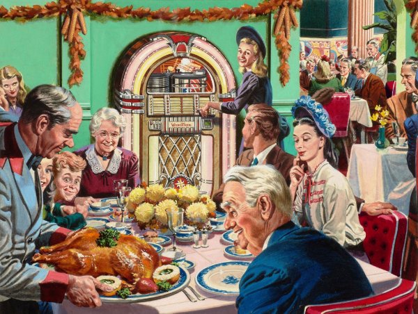 Праздничное застолье в Советской живописи