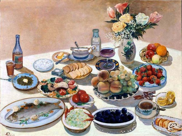 Накрытый стол в живописи