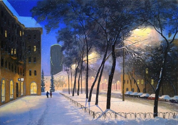 Художник Дмитрий Александрович Кустанович зима