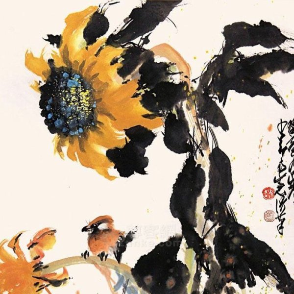 Подсолнухи в японской живописи