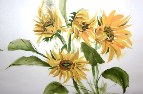 Подсолнухи в японской живописи