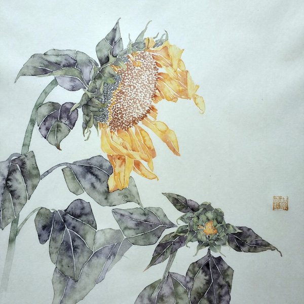 Китайская живопись Подсолнухи