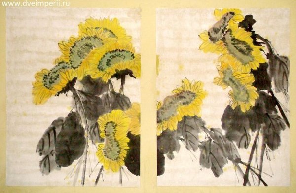 Гохуа акварелью