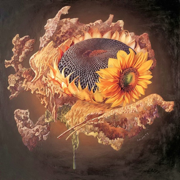 Подсолнух в китайской живописи го Зуа