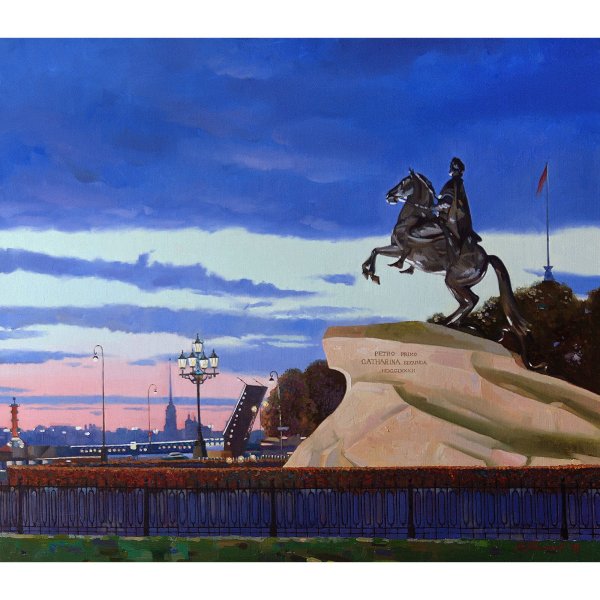 Акварельный медный всадник Санкт-Петербург