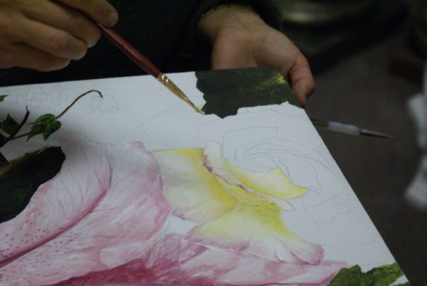 Яблоко гуашью