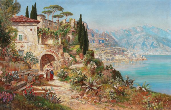 Итальянская улочка с арками Борелли Гвидо