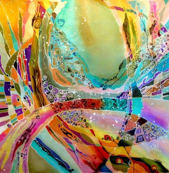 Батик цветы абстракция