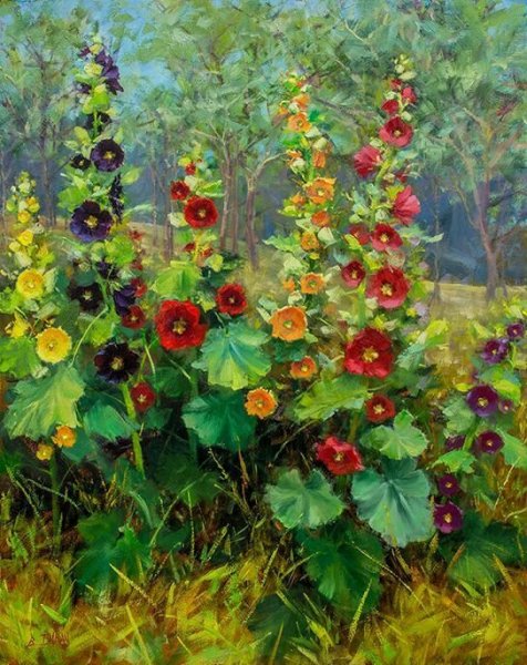 Dimensions картина по номерам "ворота мальвы" 28х36 см