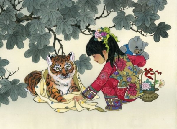 Тигр фен шуй китайская живопись