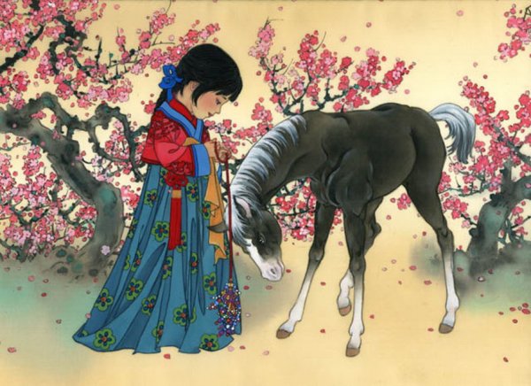 Лошадь китайская живопись