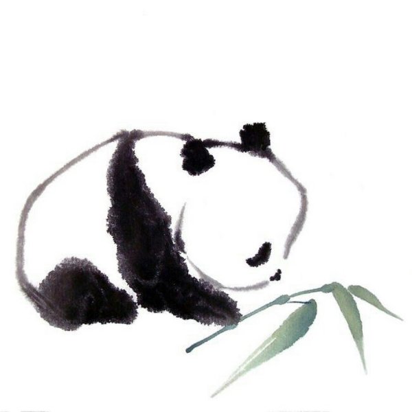 Панда тушью