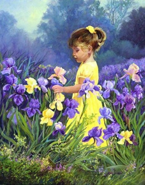 Дети и цветы в живописи
