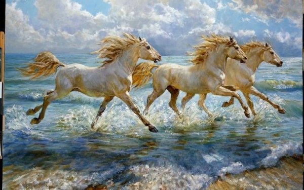 Бегущие кони живопись