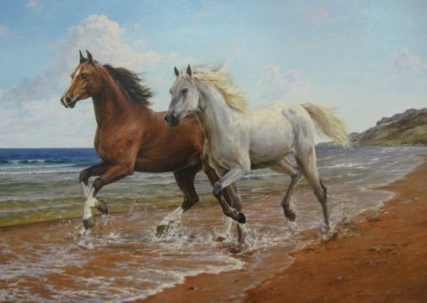 Лошадь бежит