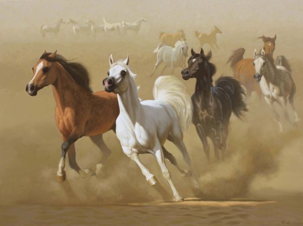 Табун лошадей арт