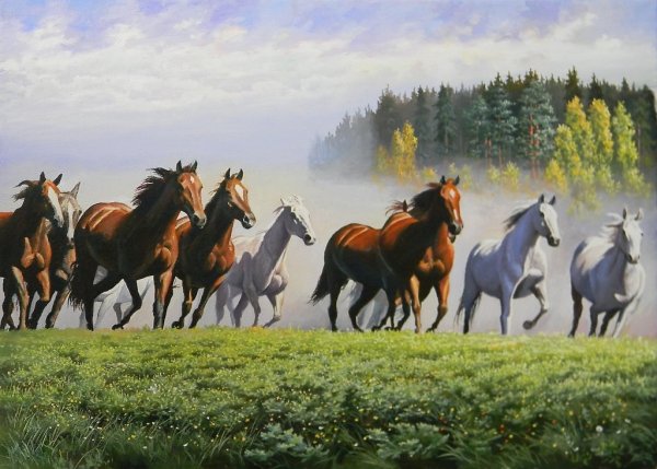 Картина табун лошадей
