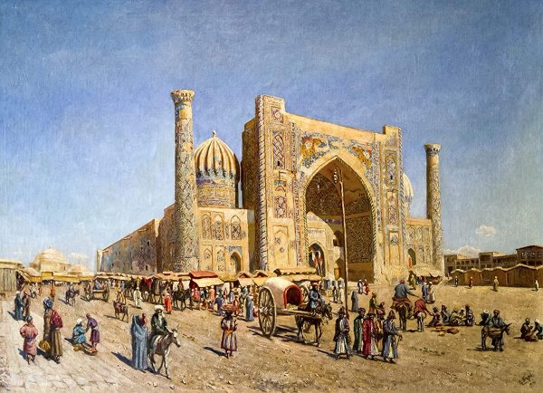 Шах и зинда Самарканд в живописи