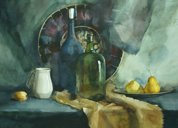 Академический натюрморт акварель Академия Репина