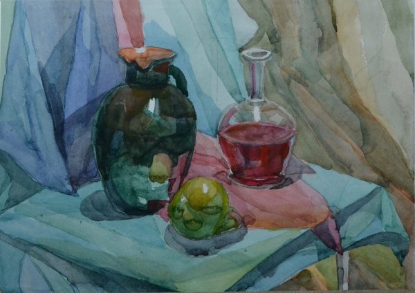 Натюрморт ДХШ акварель Академический